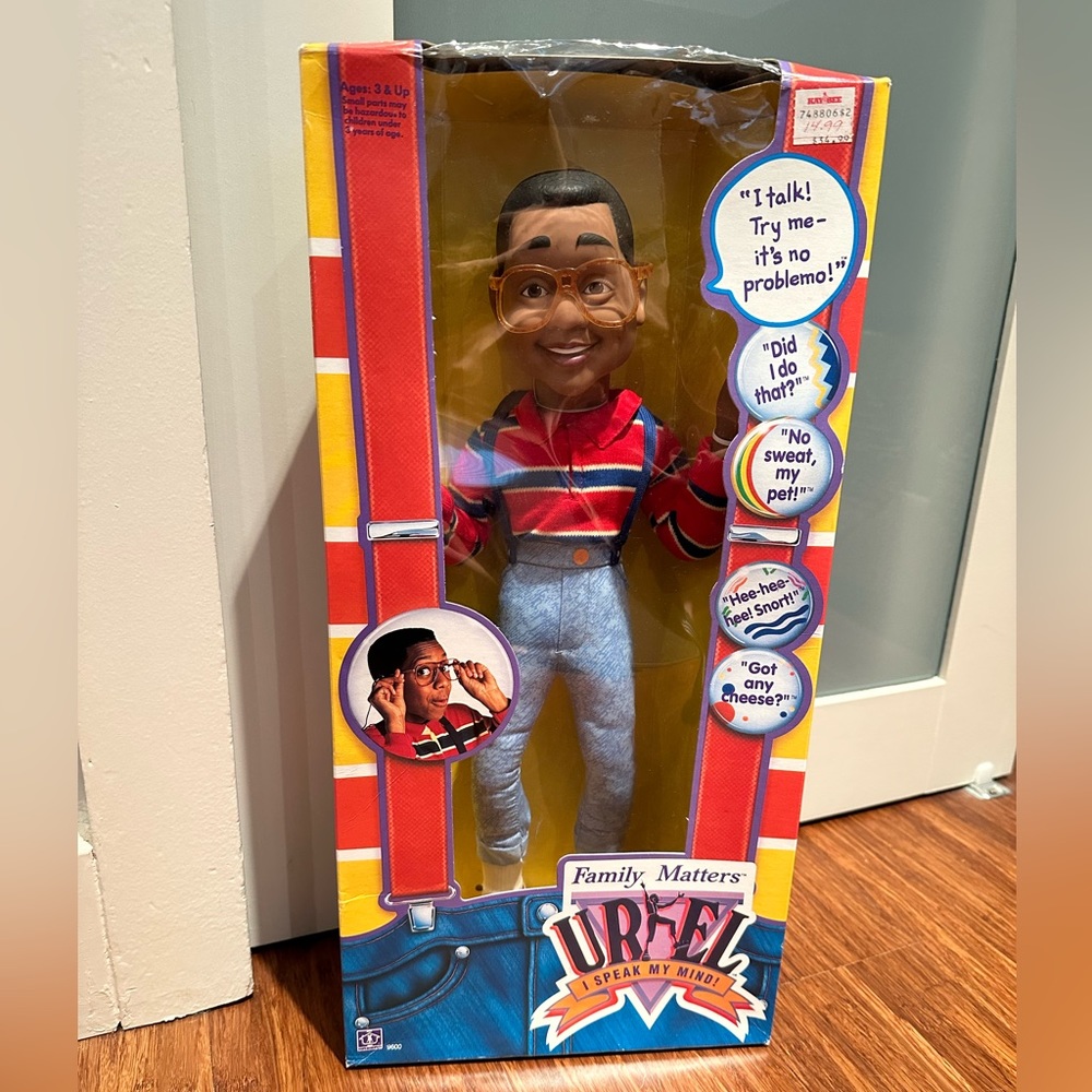 Vintage Steve Urkel Talking Doll Hasbro 1991 12” Pull String Family Matters